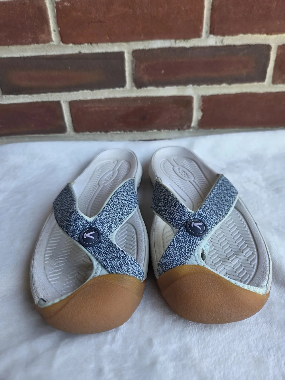 KEEN Kona Flip II Sandals Women's US 8 Gray White Comfort Flip Flops